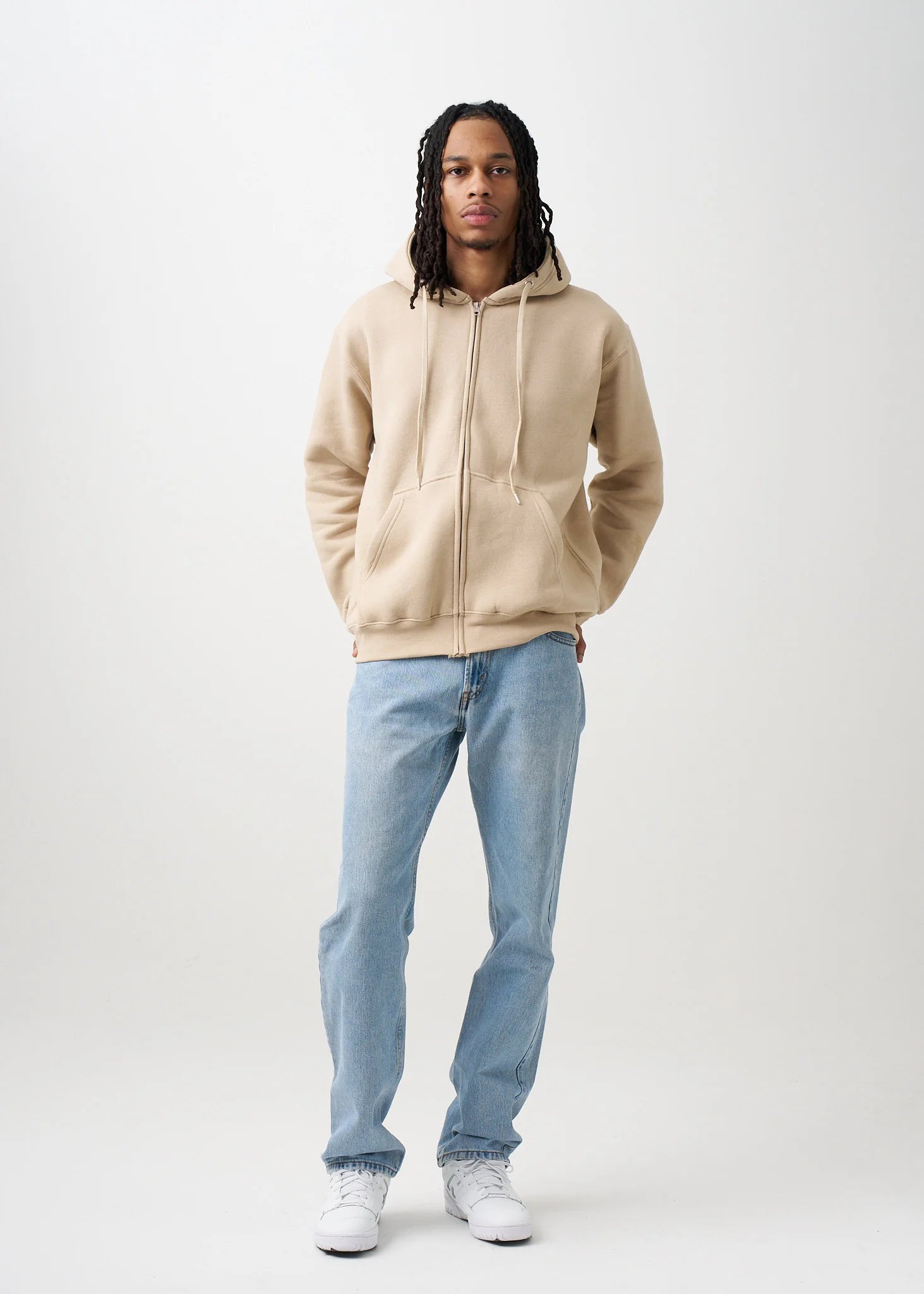 10 OZ Sand Heavyweight Zip-Up Hoodie