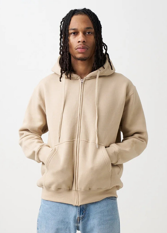 Sand Heavy Blend Zip-Up Fleece Hooded SweatShirt