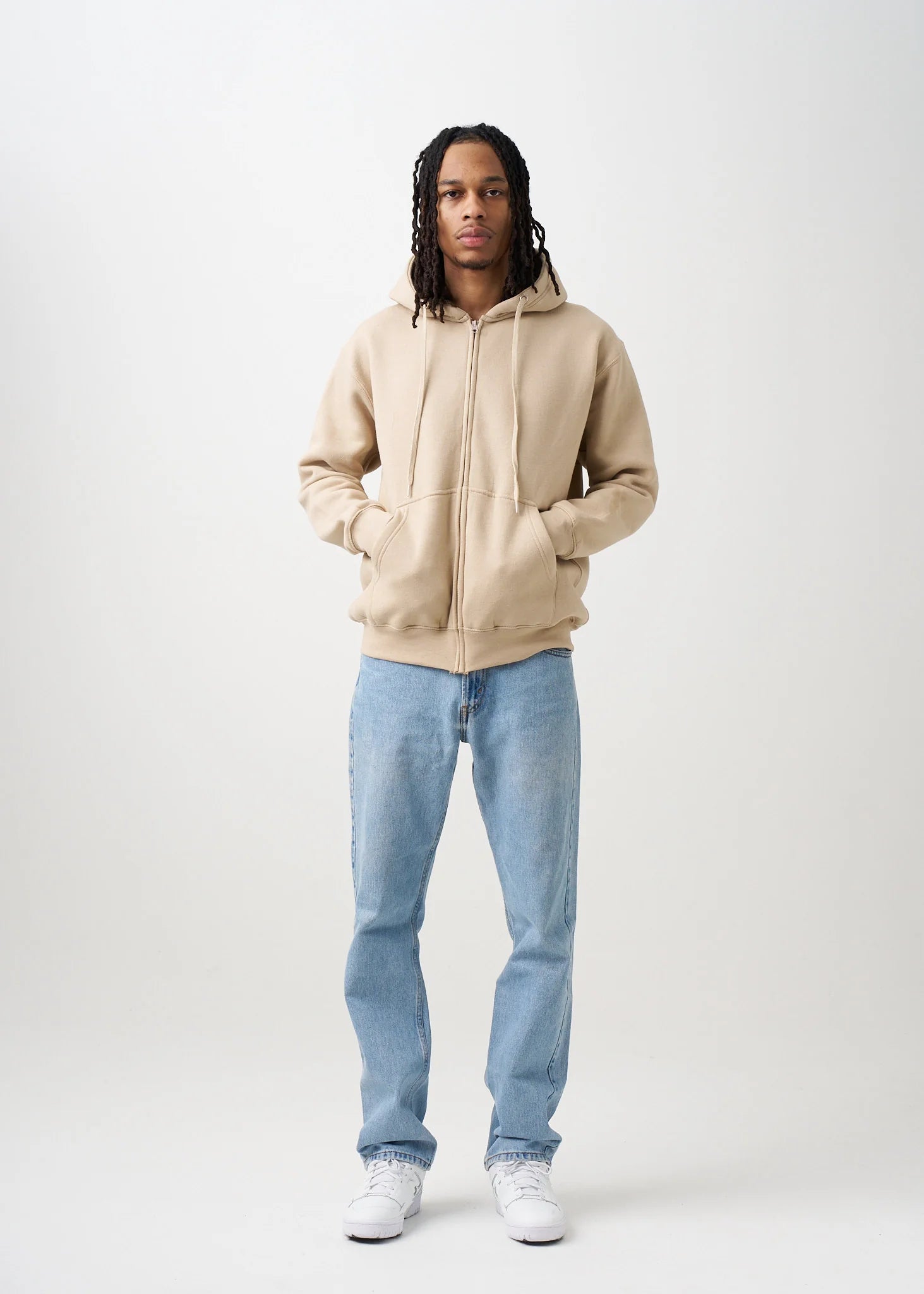 10 OZ Sand Heavyweight Zip-Up Hoodie