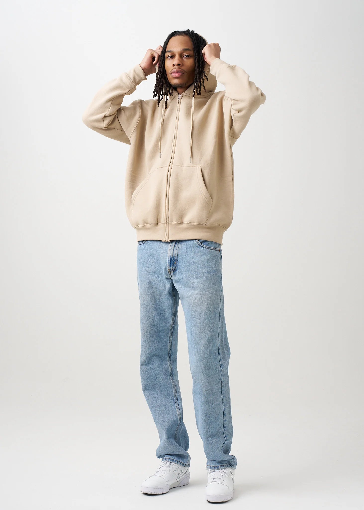 10 OZ Sand Heavyweight Zip-Up Hoodie