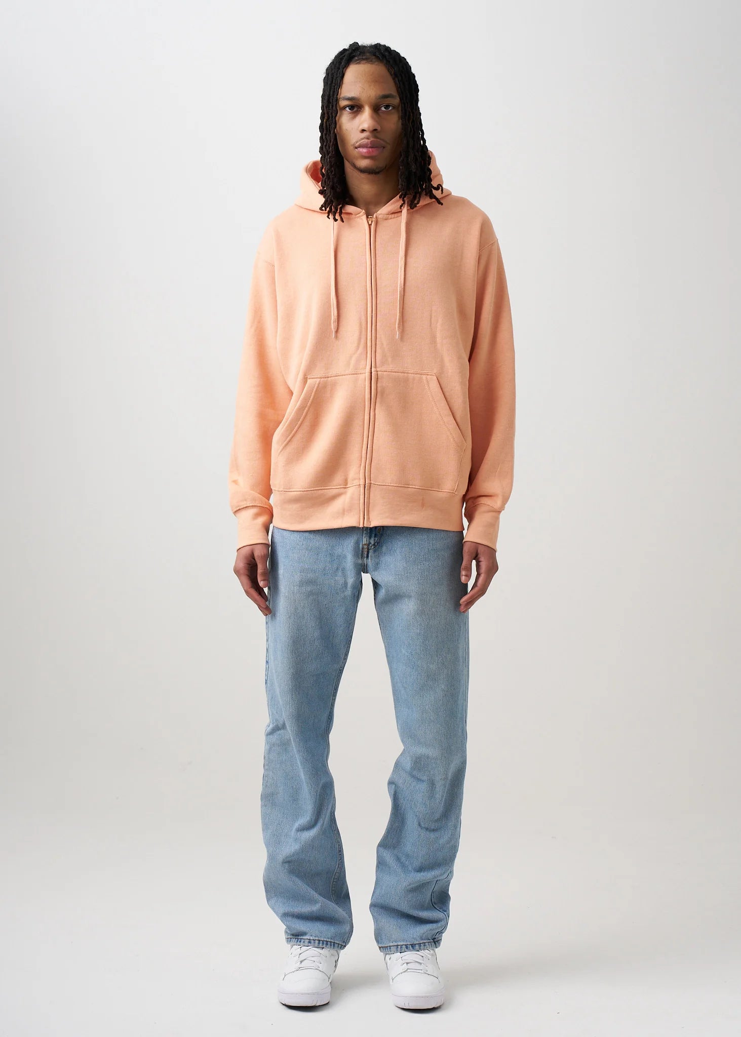 10 OZ Peach Heavyweight Zip-Up Hoodie