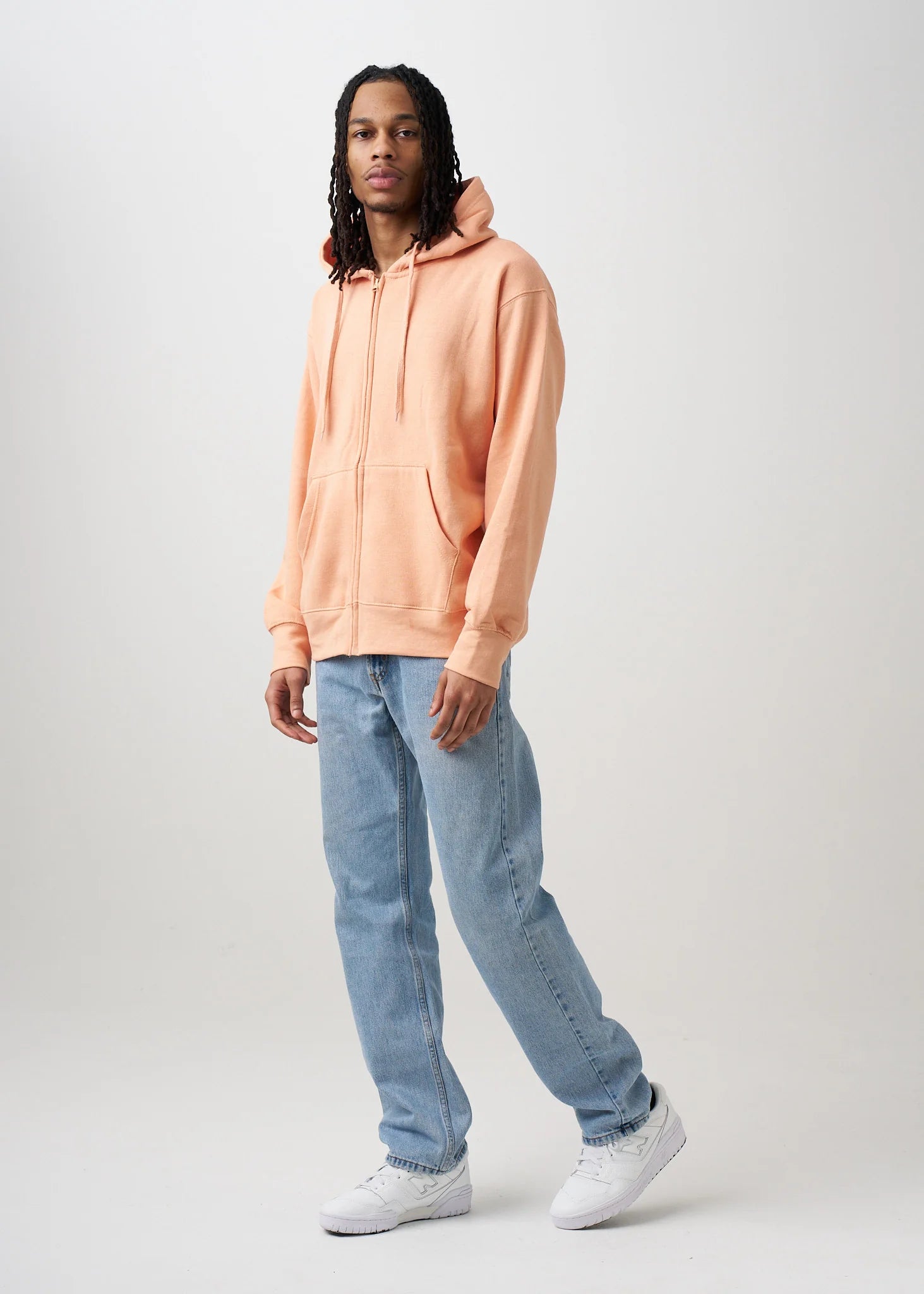 10 OZ Peach Heavyweight Zip-Up Hoodie
