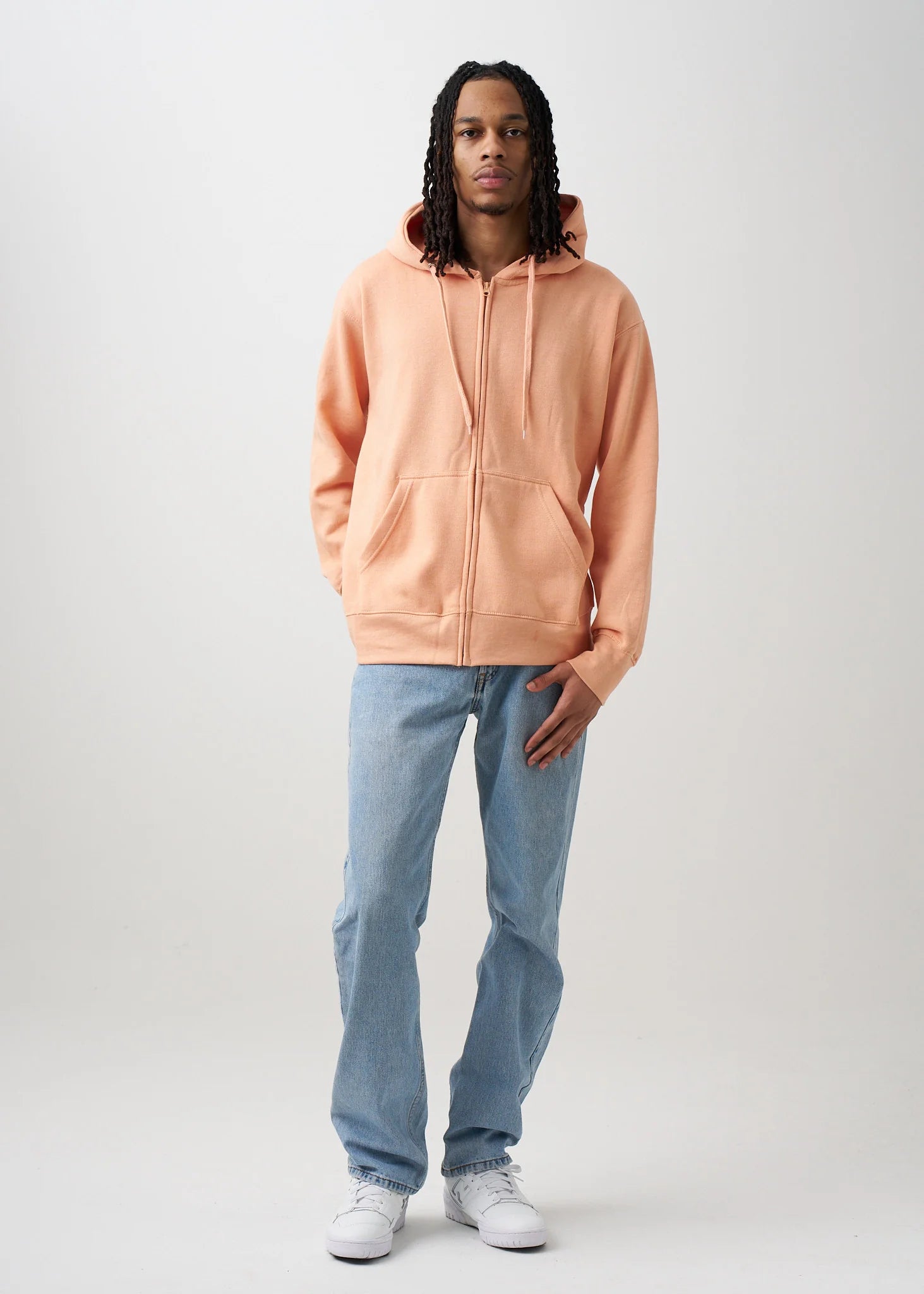 10 OZ Peach Heavyweight Zip-Up Hoodie