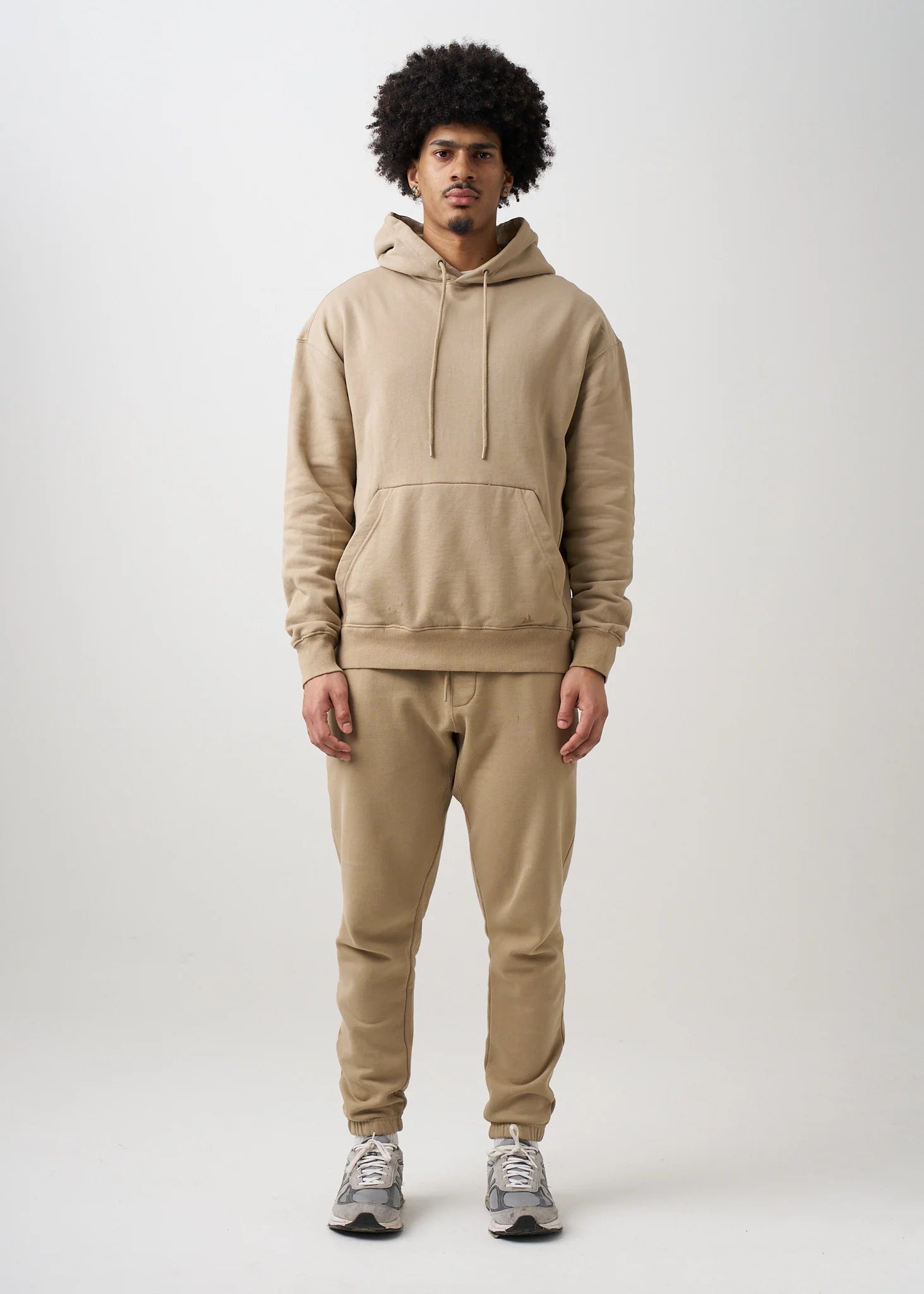 12 OZ Beige Garment Wash Sweatsuit