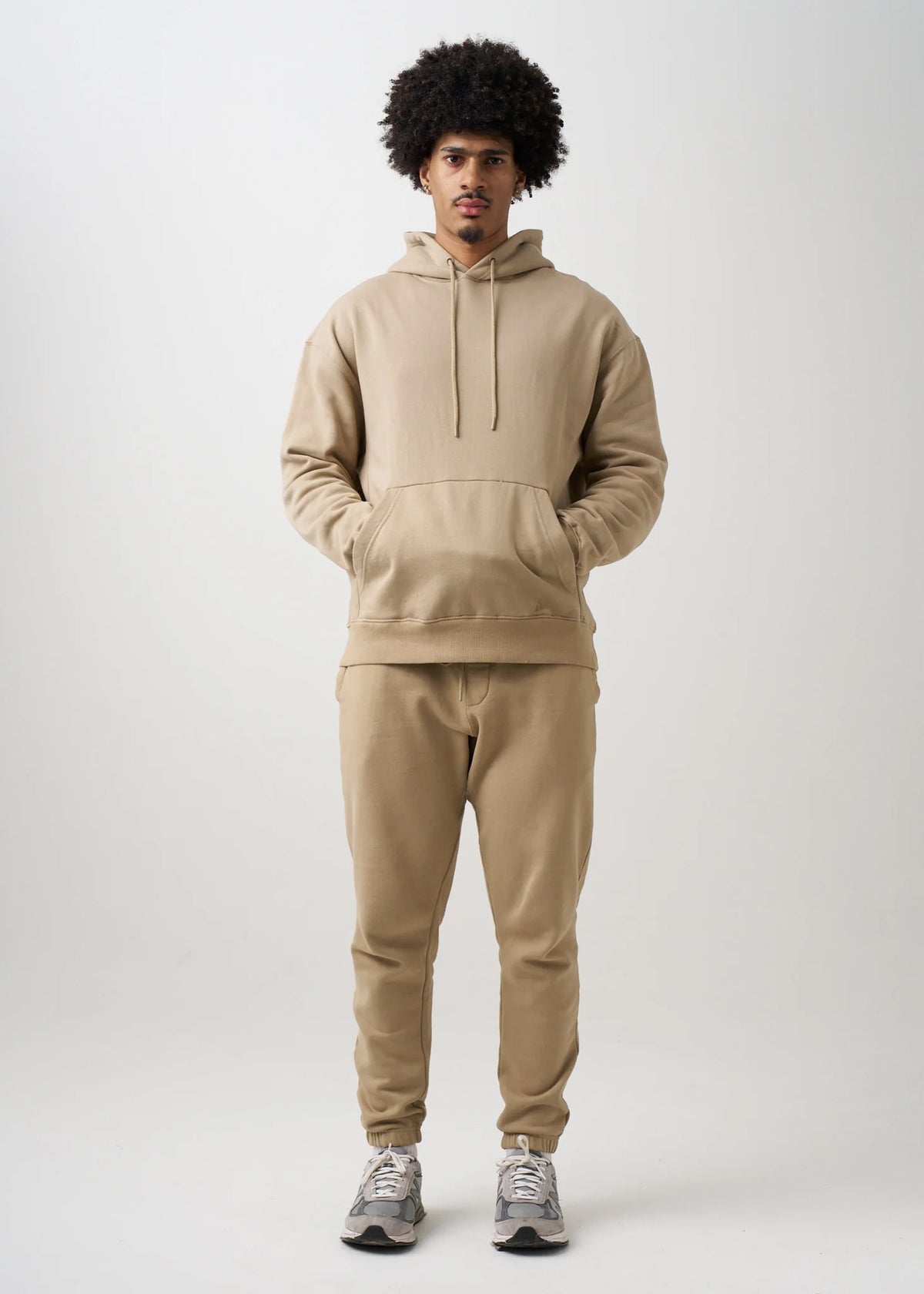 12 OZ Beige Garment Wash Sweatsuit