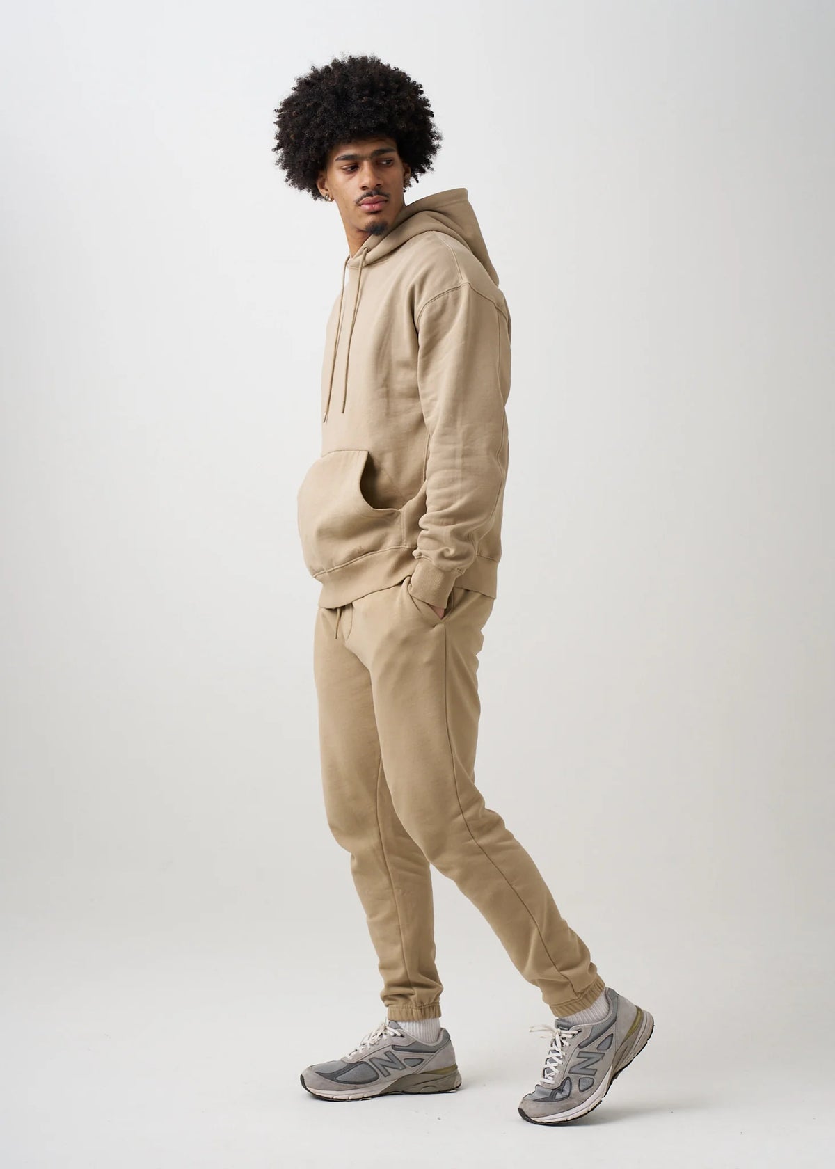 12 OZ Beige Garment Wash Sweatsuit