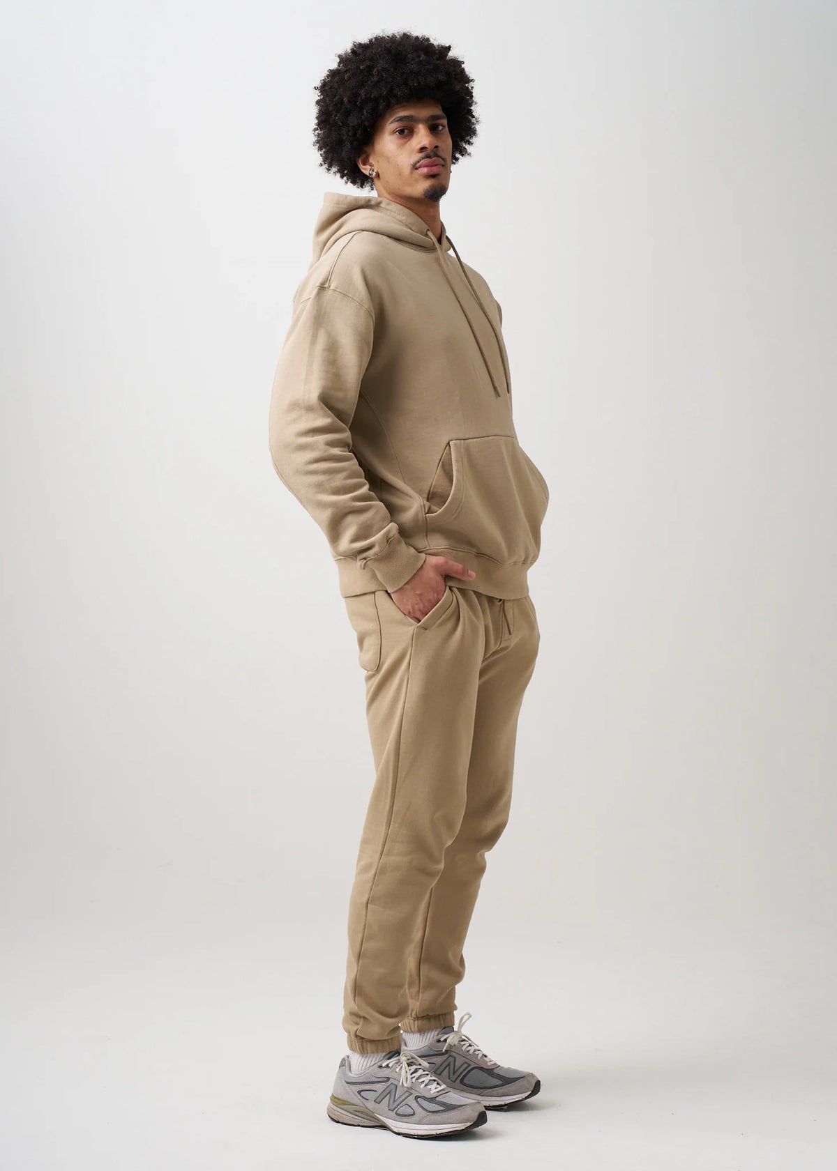 12 OZ Beige Garment Wash Sweatsuit