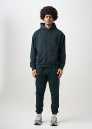 12 OZ Dark Green Garment Wash Premium Fleece Sweatsuit