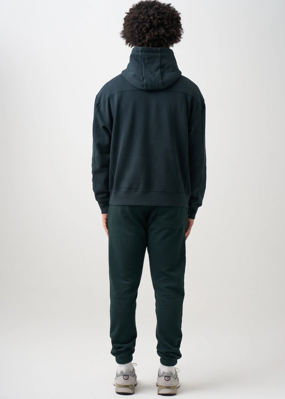 12 OZ Dark Green Garment Wash Premium Fleece Sweatsuit