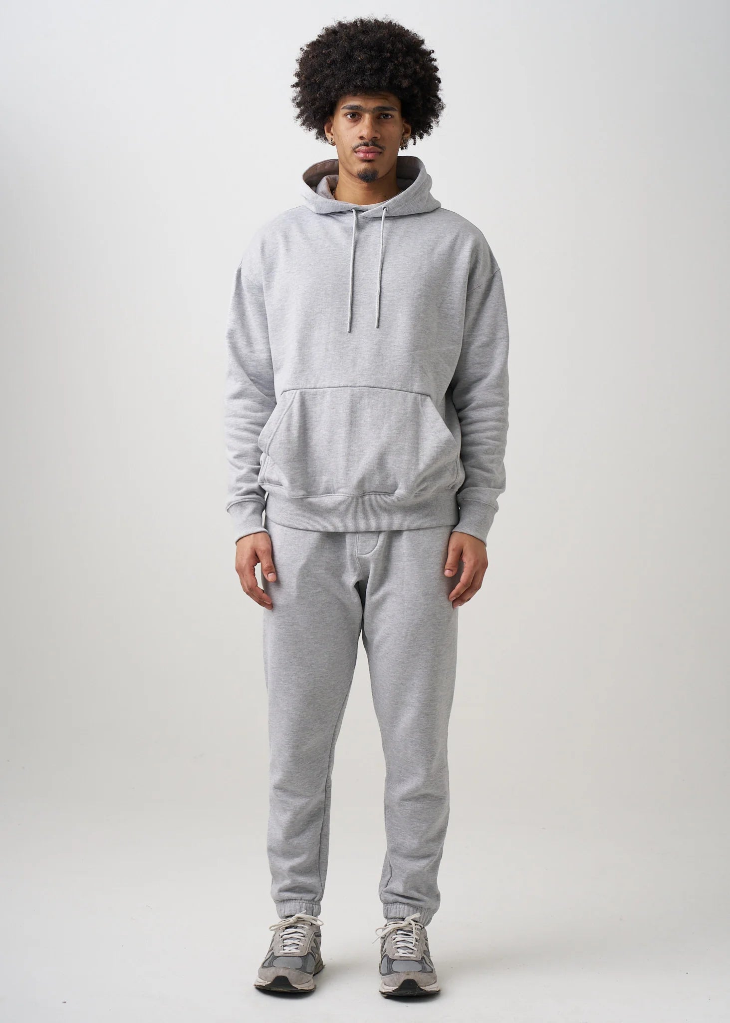 12 OZ Gray Garment Wash Premium Fleece Sweatsuit