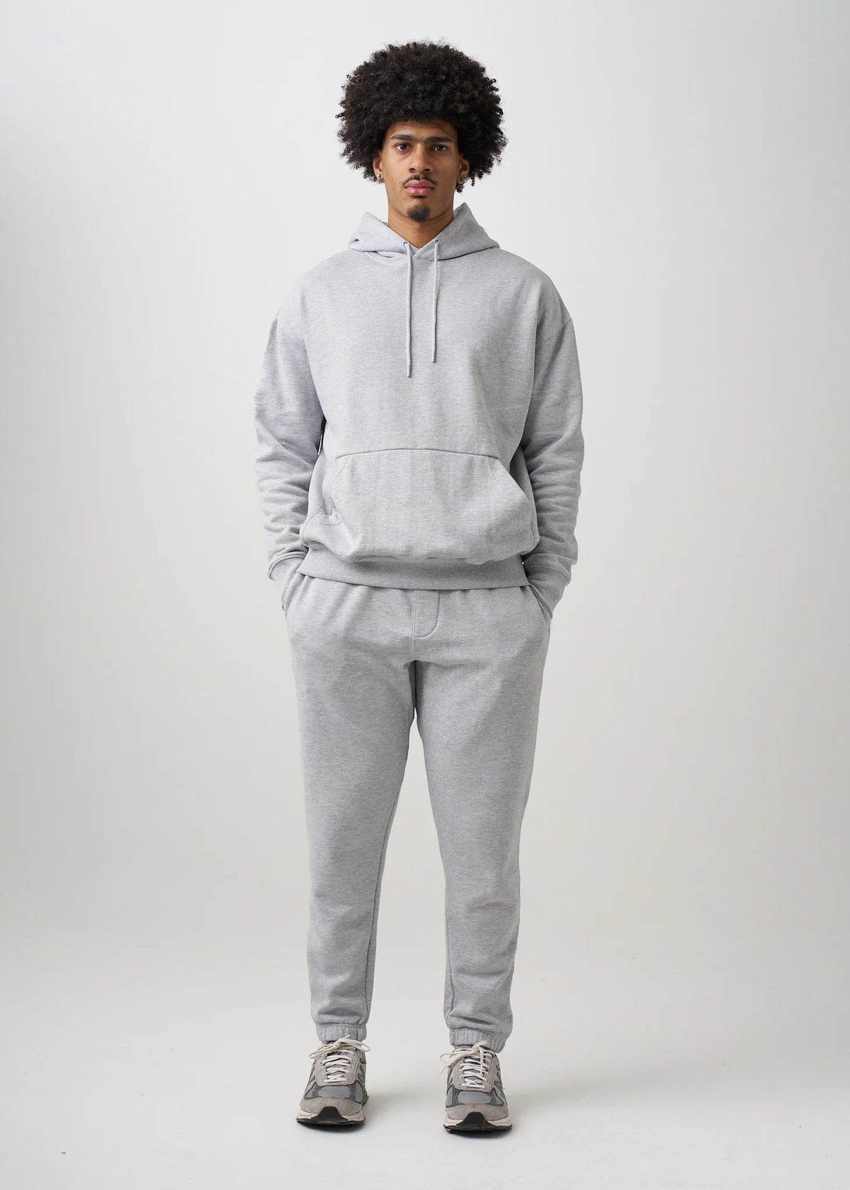 12 OZ Gray Garment Wash Premium Fleece Sweatsuit