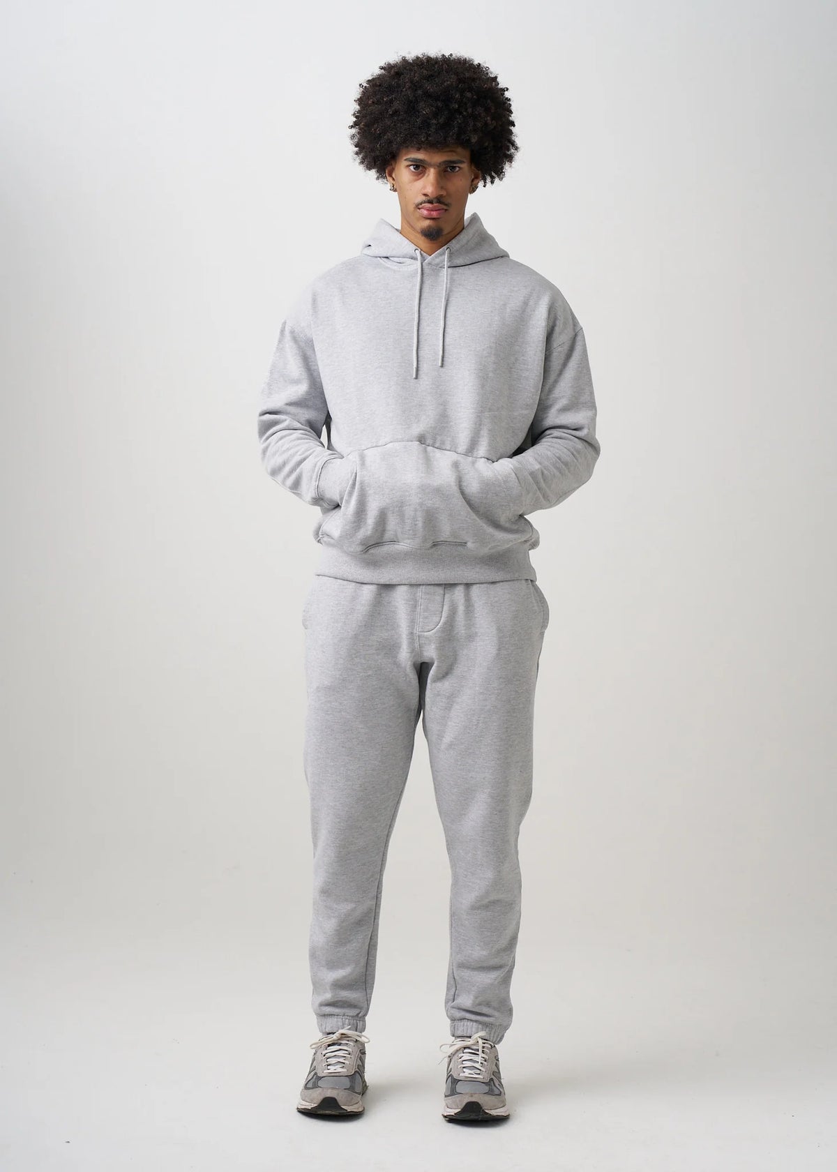 12 OZ Gray Garment Wash Premium Fleece Sweatsuit
