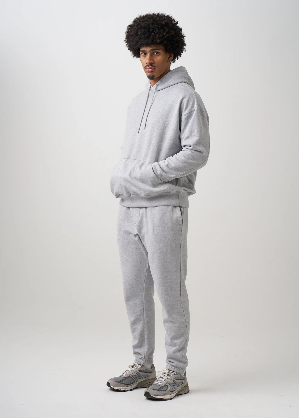 12 OZ Gray Garment Wash Premium Fleece Sweatsuit