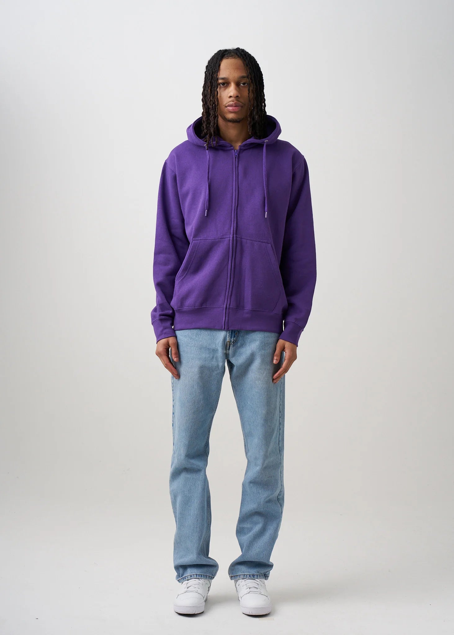 10 OZ Purple Heavyweight Zip-Up Hoodie