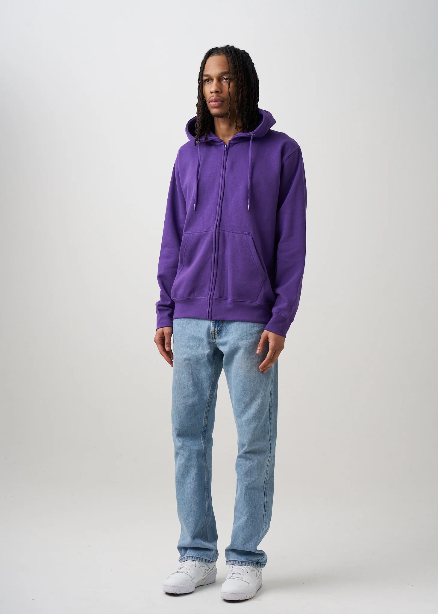 10 OZ Purple Heavyweight Zip-Up Hoodie