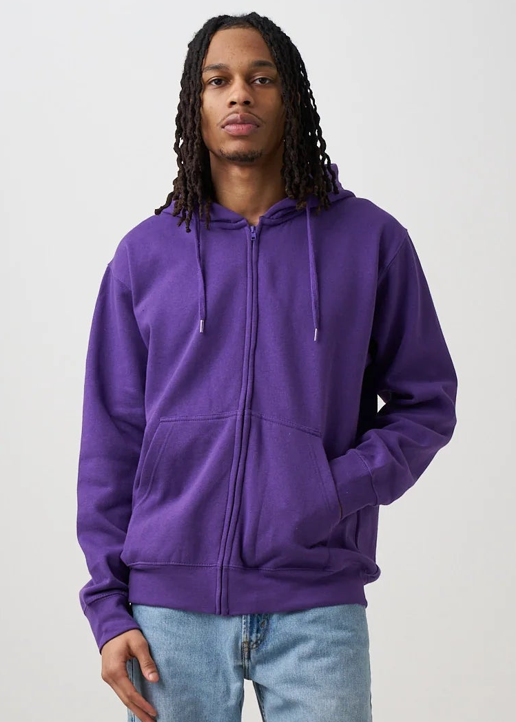 10 OZ Purple Heavyweight Zip-Up Hoodie