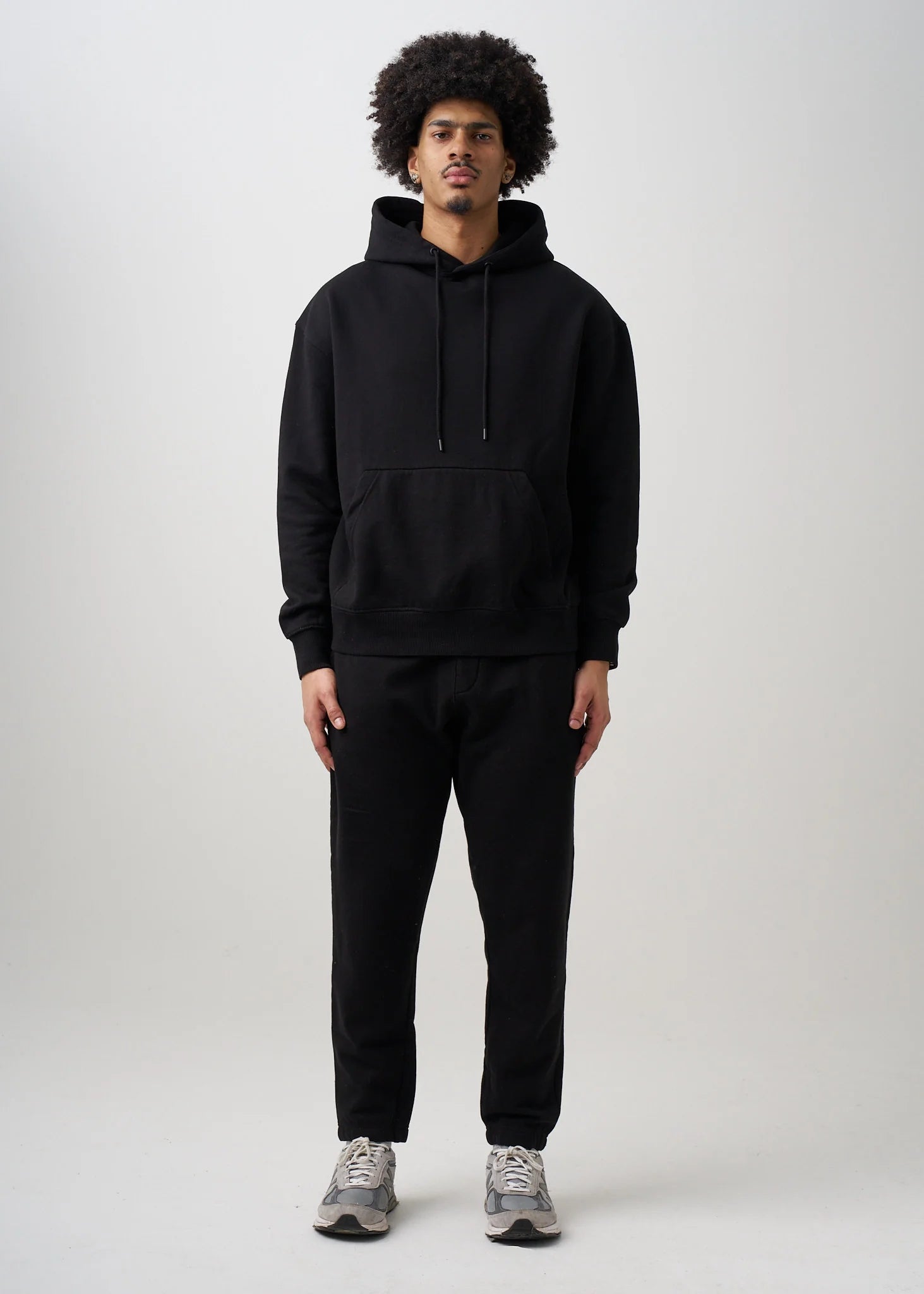 12 OZ Black Garment Wash Premium Fleece Sweatsuit