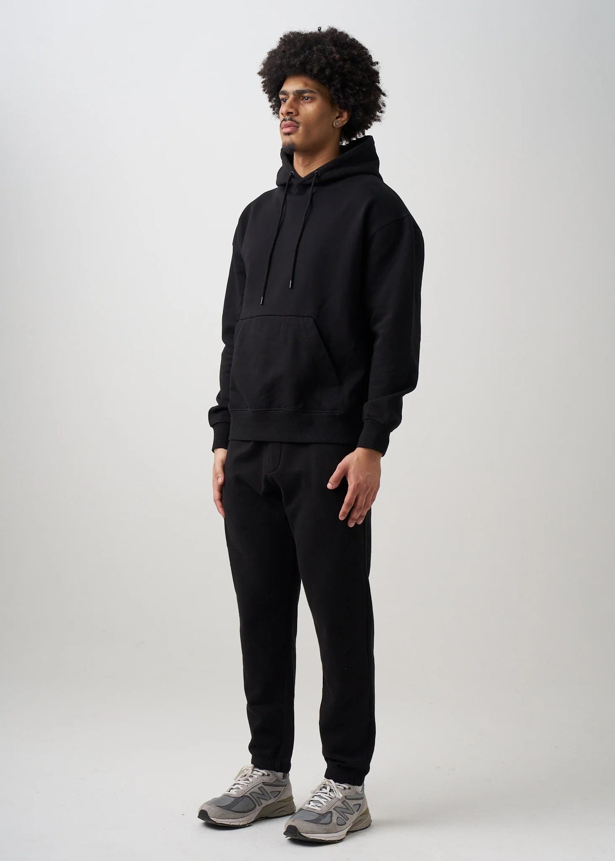 12 OZ Black Garment Wash Premium Fleece Sweatsuit