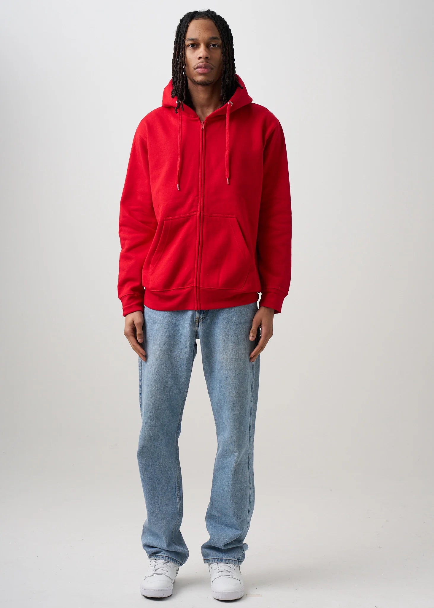10 OZ Red Heavyweight Zip-Up Hoodie