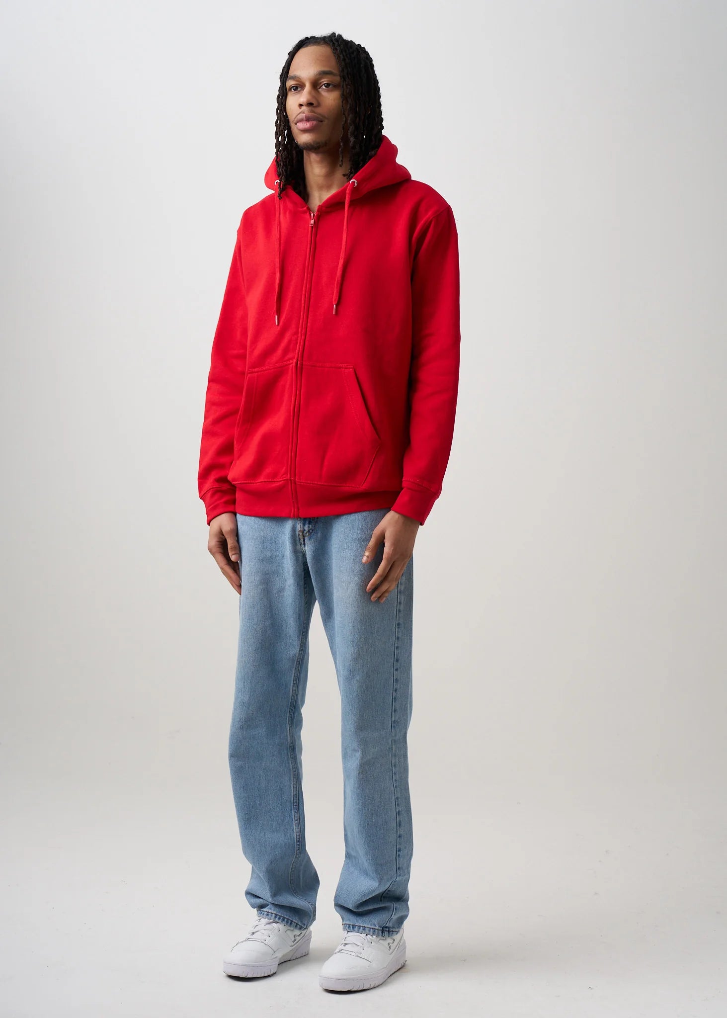 10 OZ Red Heavyweight Zip-Up Hoodie