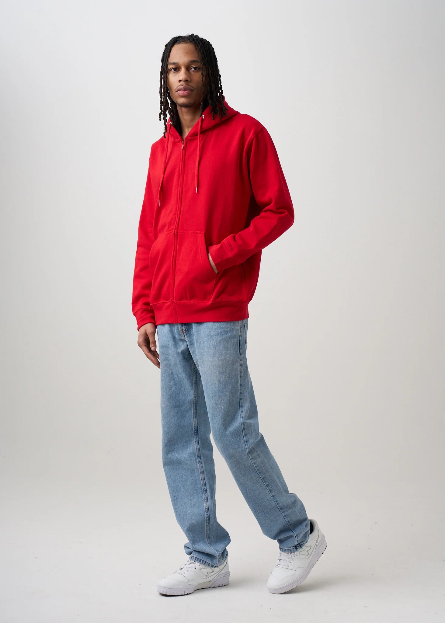 10 OZ Red Heavyweight Zip-Up Hoodie