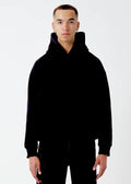 14 OZ Black Drop Shoulder Basic Hoodie