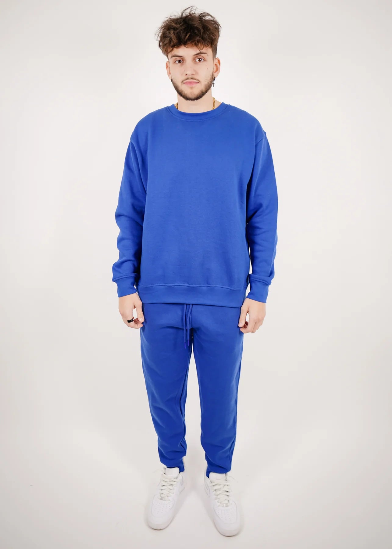 Royal Blue Tight Fleece Crew-Neck SweatSuit