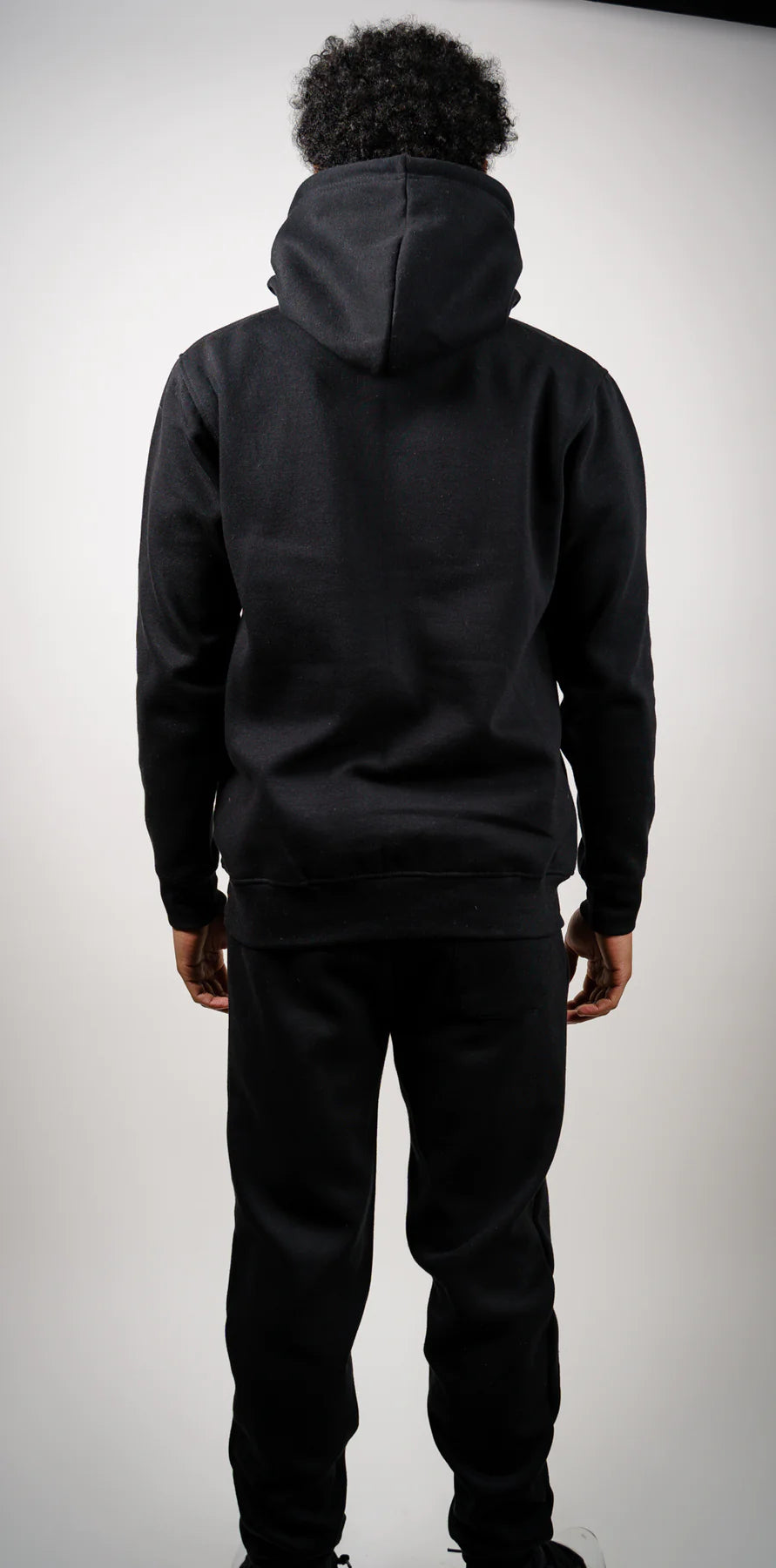 Black Tight Fleece Hooded Sweatshirt