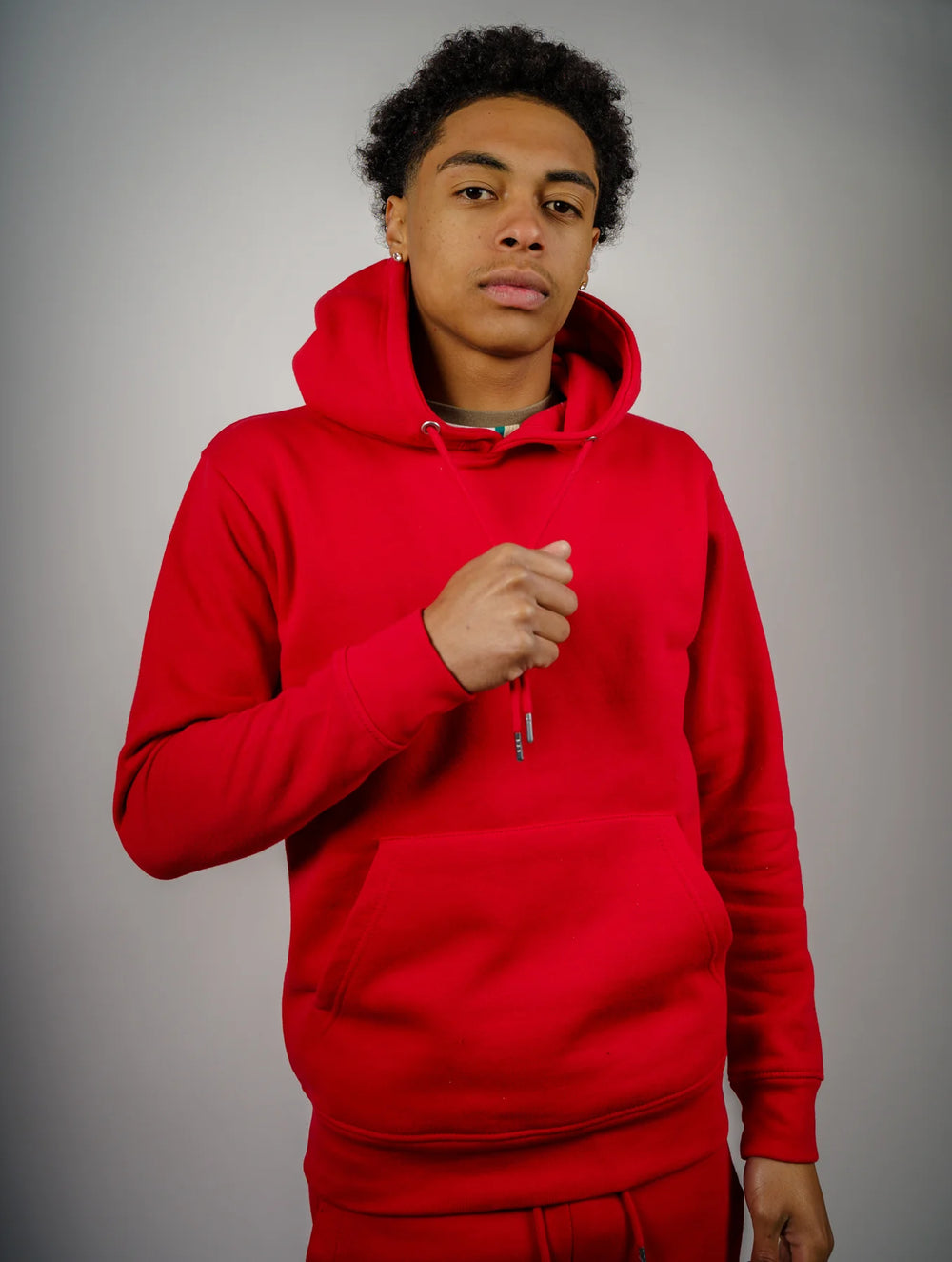 12 OZ Red Tight Fleece Hoodie