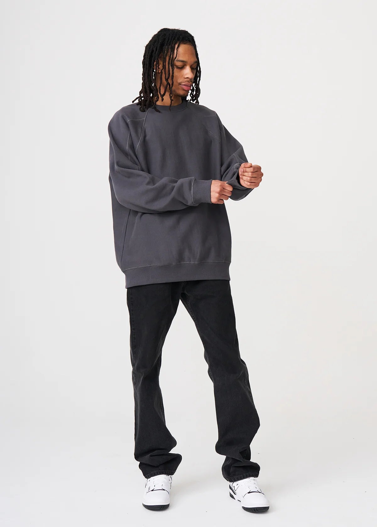 14 OZ Dark Gray Fleece Heavyweight Crewneck Sweatshirt