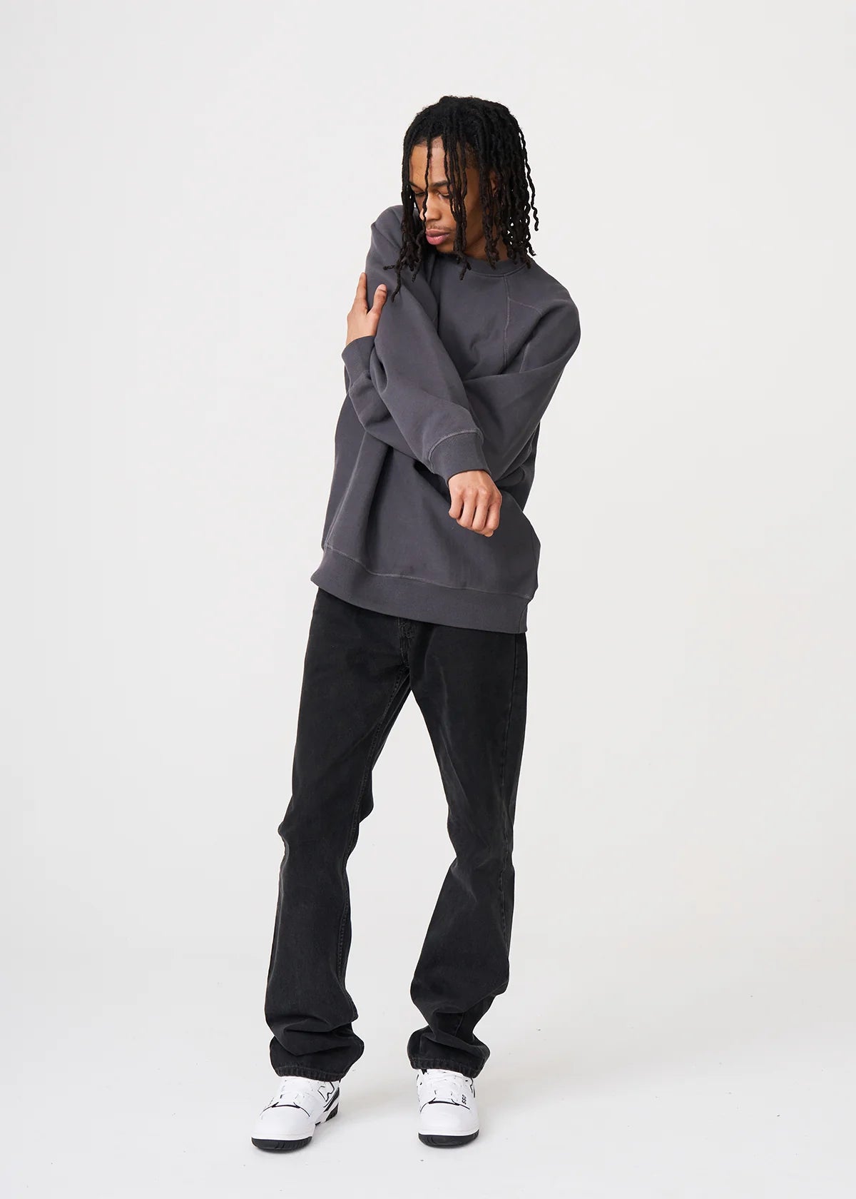 14 OZ Dark Gray Fleece Heavyweight Crewneck Sweatshirt