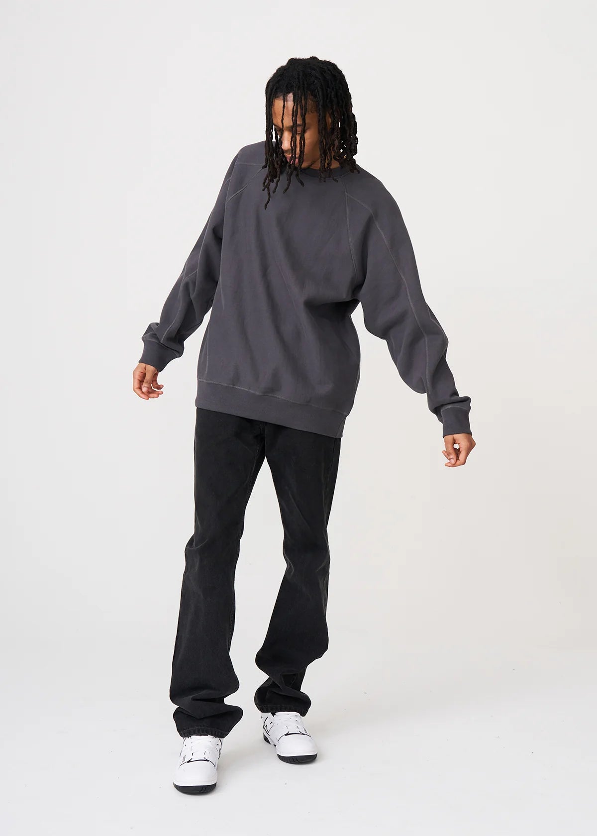 14 OZ Dark Gray Fleece Heavyweight Crewneck Sweatshirt