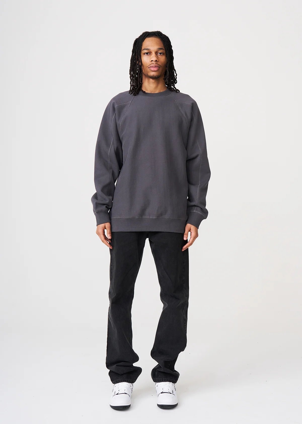 14 OZ Dark Gray Fleece Heavyweight Crewneck Sweatshirt