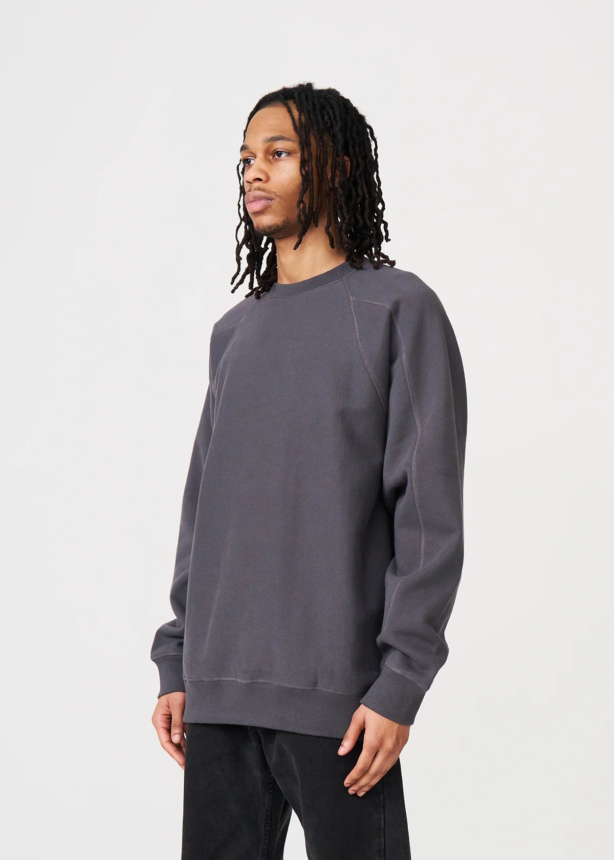 14 OZ Dark Gray Fleece Heavyweight Crewneck Sweatshirt