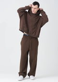 Brown 14 OZ French Terry Garment Washed Sweatsuit