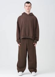 14 OZ Brown French Terry Garment Washed Sweatsuit