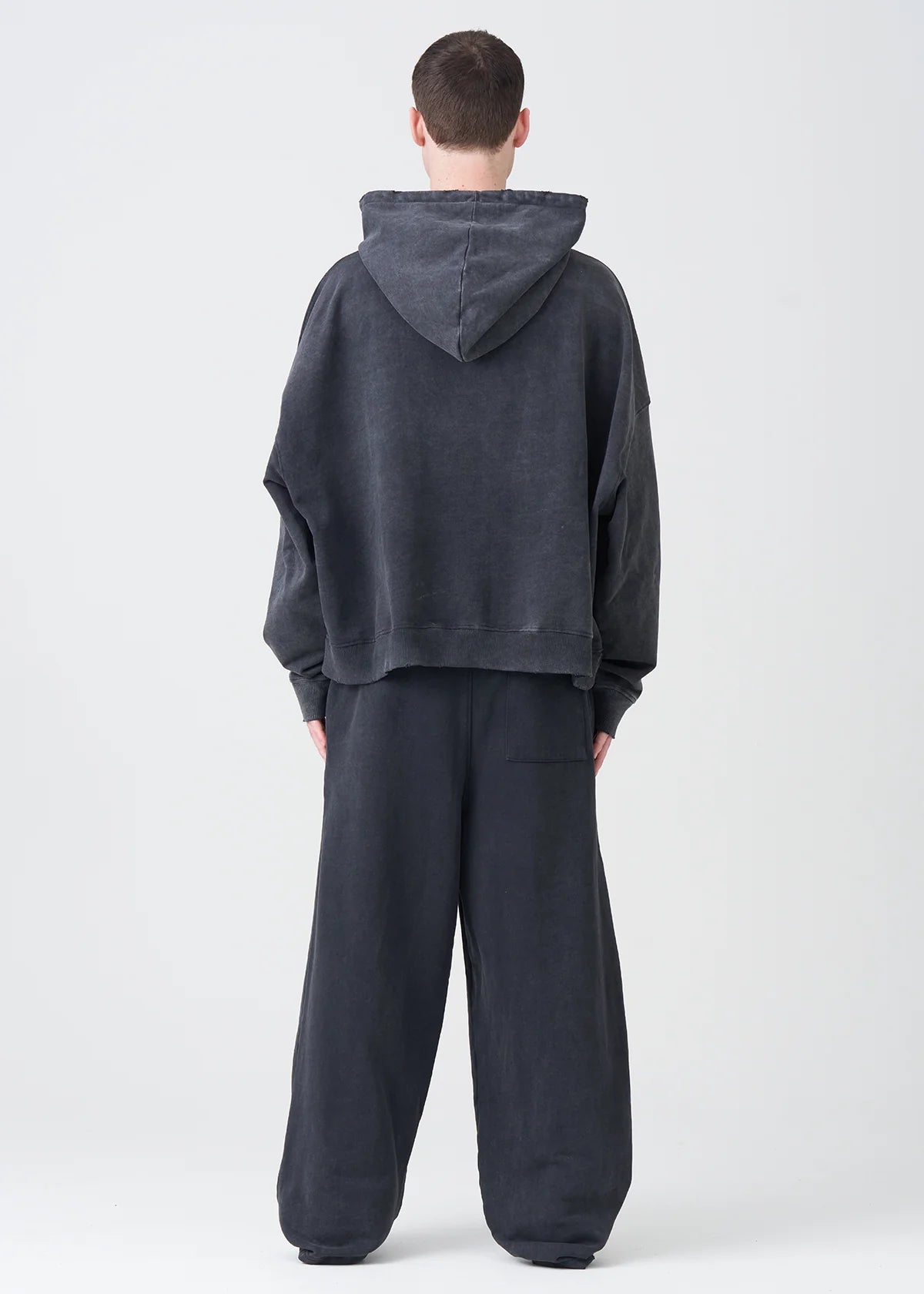 14 OZ Black French Terry Washed Sweeasuit