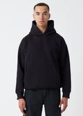 14 OZ Black Drop Shoulder Oversized Fleece Hoodie