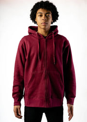 10 OZ Maroon Fleece Zip-Up Hoodie
