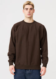 14 OZ Brown Fleece Heavyweight Crewneck Sweatshirt