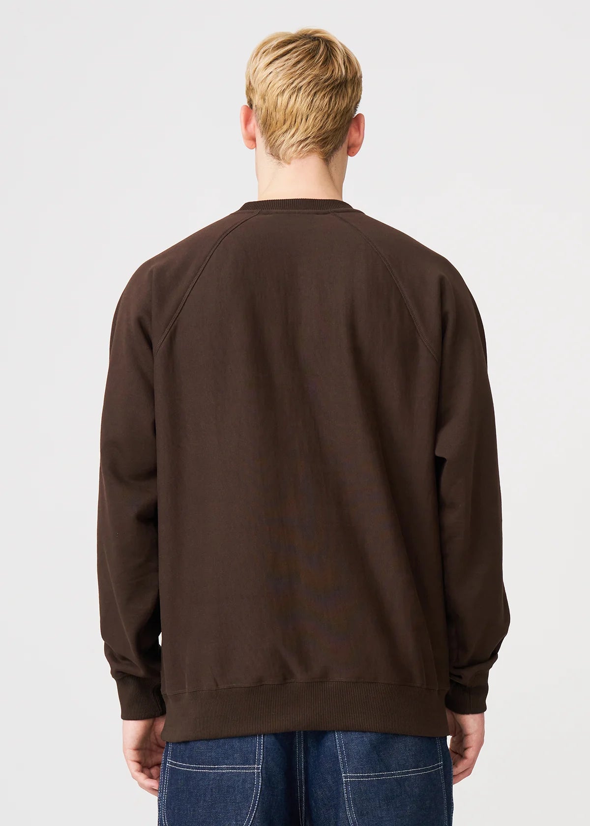 14 OZ Brown Fleece Heavyweight Crewneck Sweatshirt