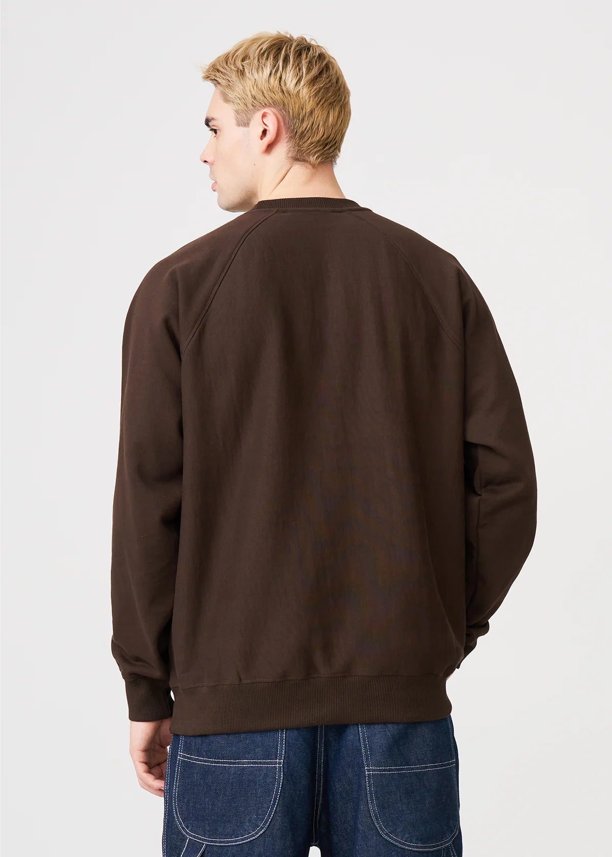 14 OZ Brown Fleece Heavyweight Crewneck Sweatshirt