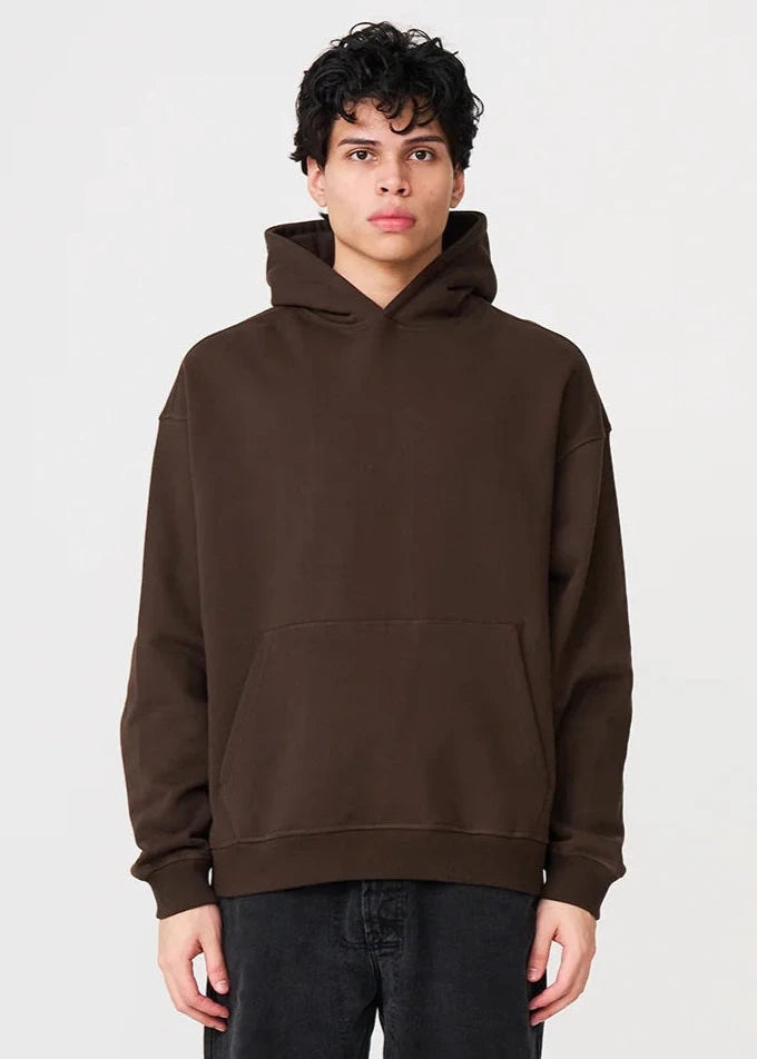 14 OZ Brown Oversized Urban Heavyweight Fleece Hooded Sweatshirt