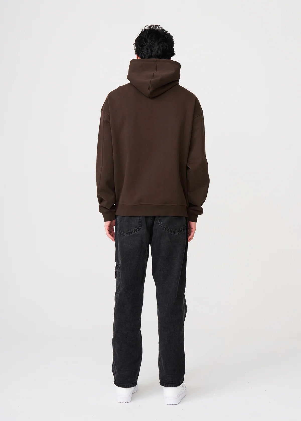14 OZ Brown Oversized Urban Heavyweight Fleece Hooded Sweatshirt