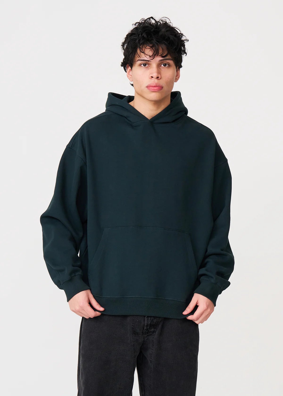 14 OZ Dark Green Oversized Urban Hoodie
