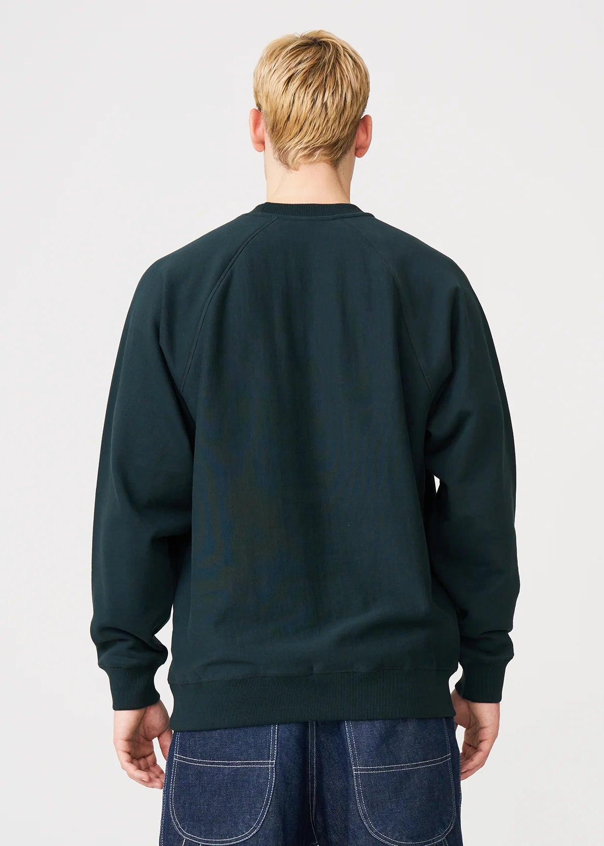 14 OZ Dark Green Fleece Heavyweight Crewneck Sweatshirt