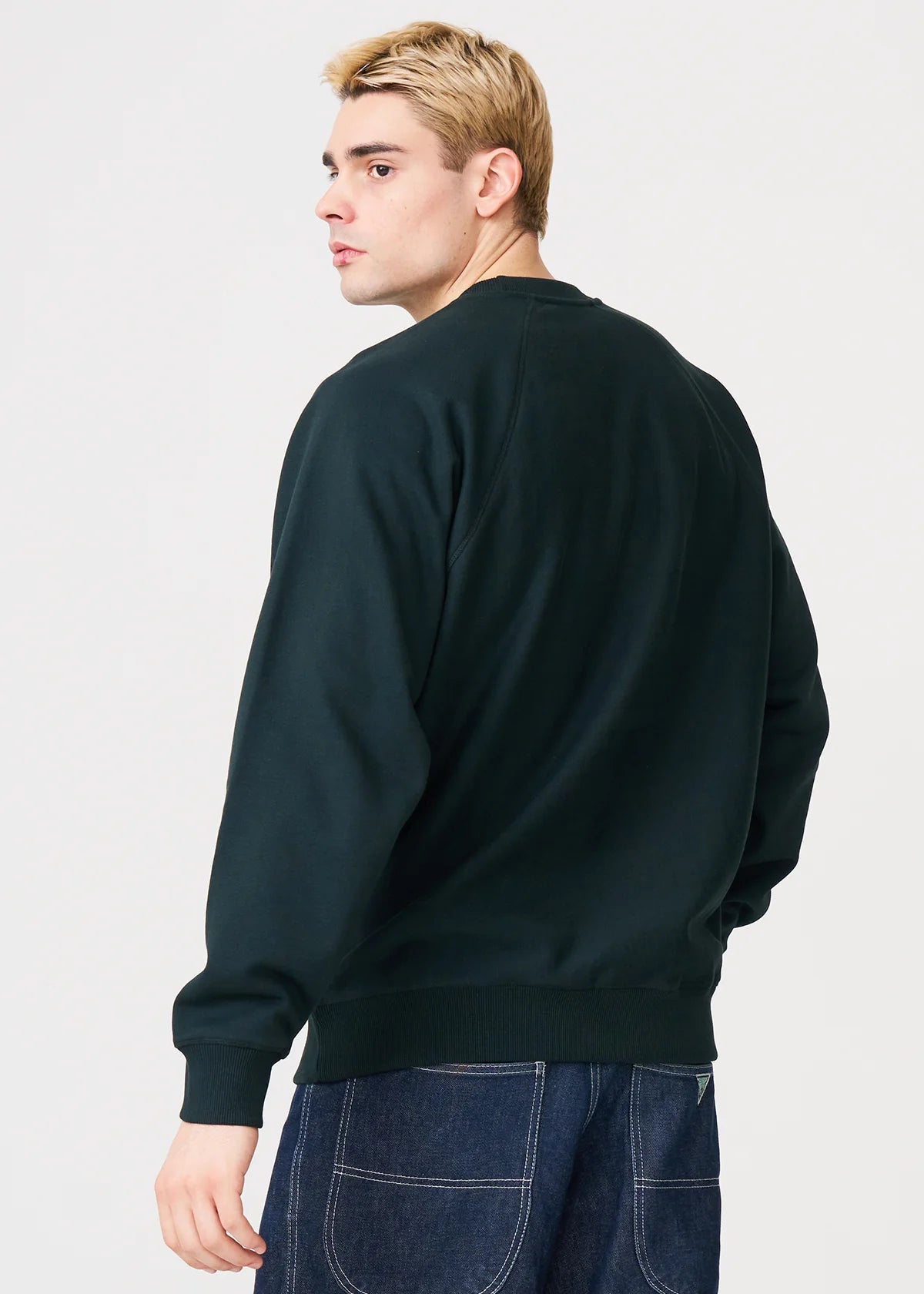 14 OZ Dark Green Fleece Heavyweight Crewneck Sweatshirt