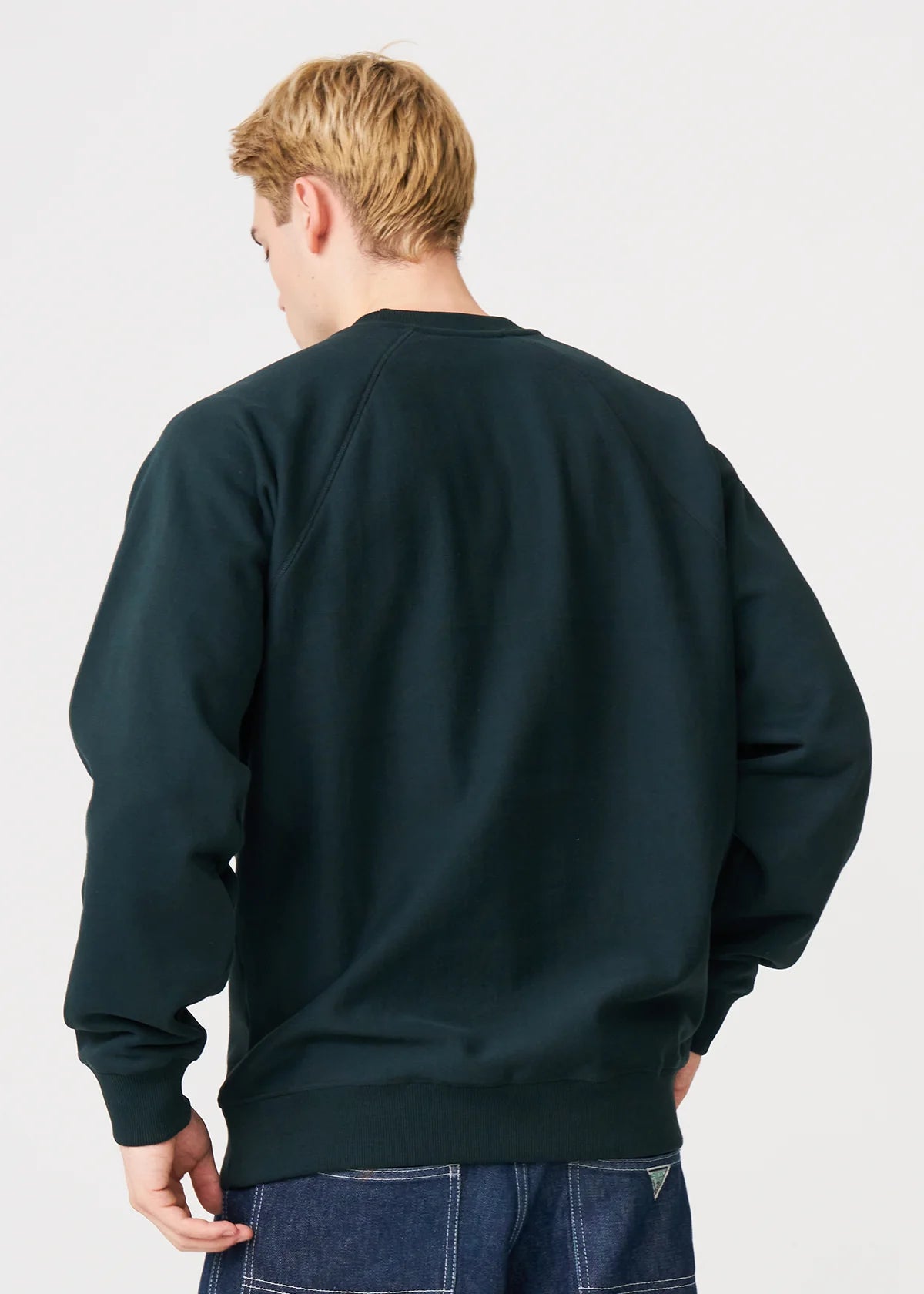 14 OZ Dark Green Fleece Heavyweight Crewneck Sweatshirt