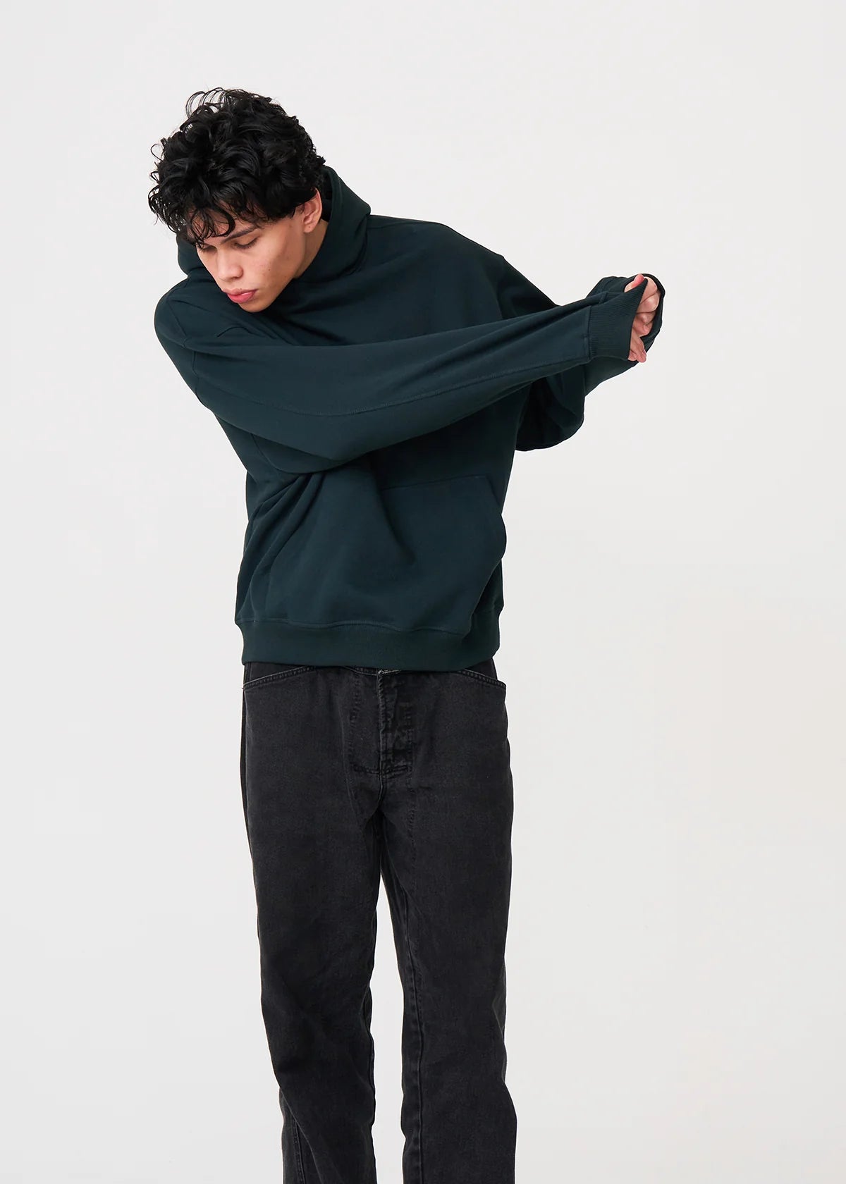 14 OZ Dark Green Oversized Urban Hoodie