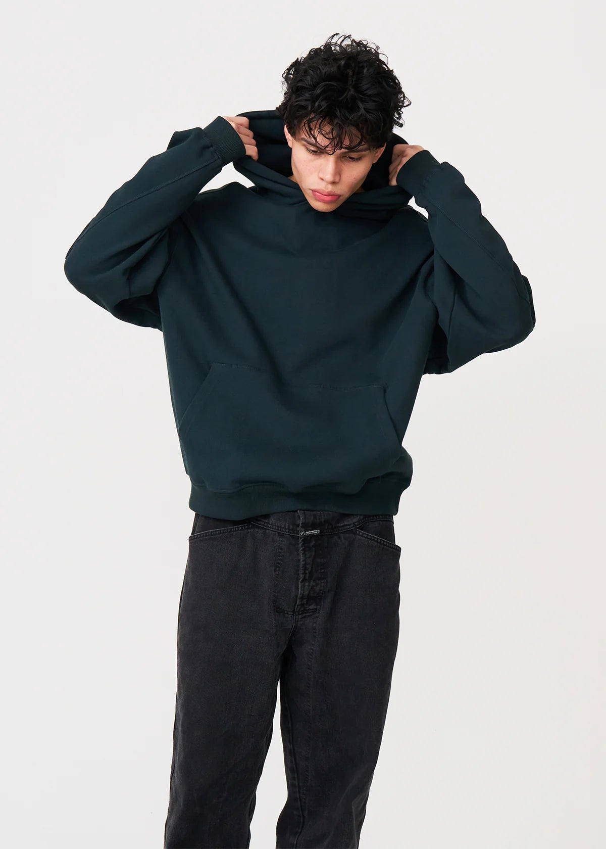 14 OZ Dark Green Oversized Urban Hoodie